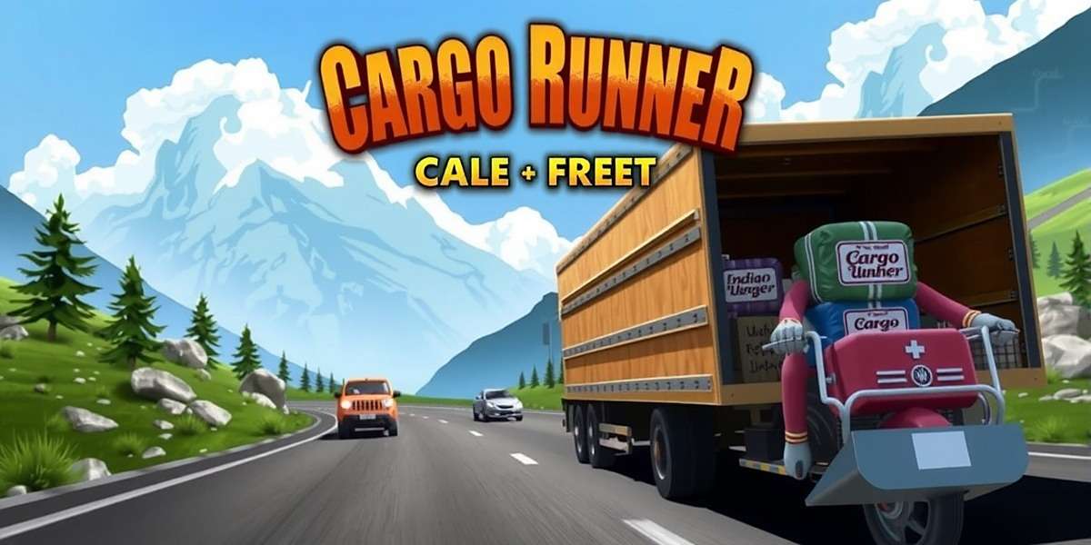 Cargo Runner game cover showing Indian truck on a highway with Himalayan backdrop