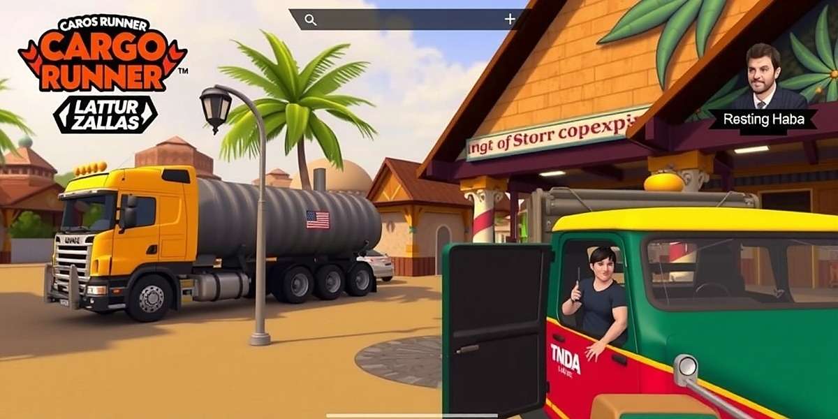 Cargo Runner gameplay showing a truck stop at a traditional Indian dhaba with other drivers